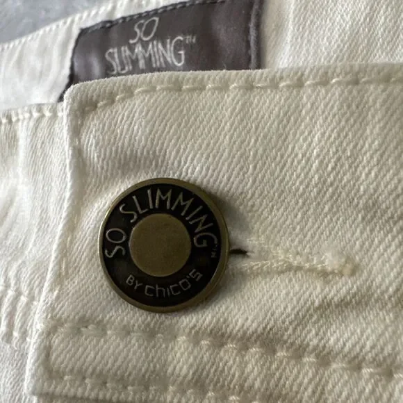 Chico’s Women’s Pants So slimming Strech Cream Casual Pant Size 0.5 - Picture 9 of 16